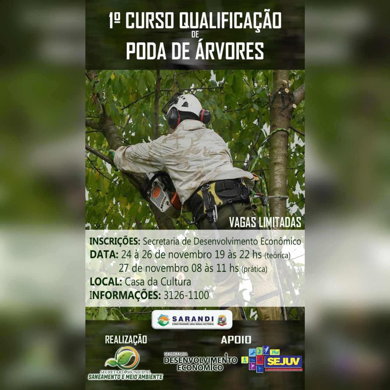 1º Curso de Qualificação de Poda de Árvores Urbana de Sarandi